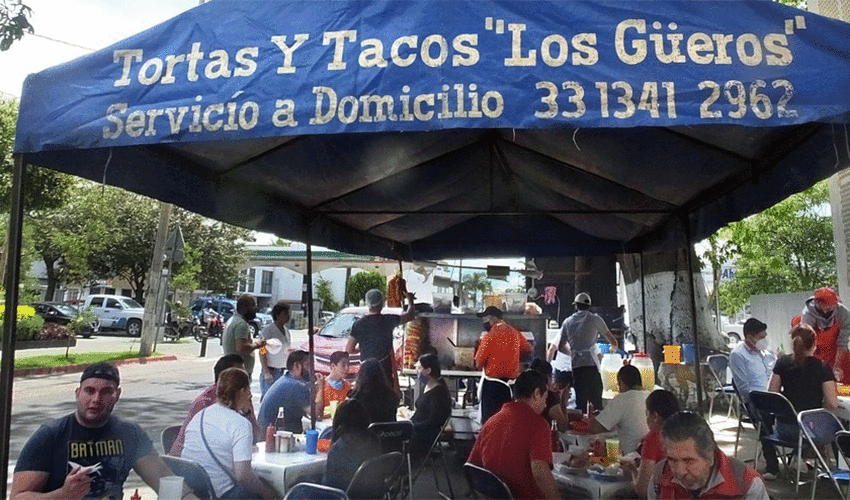 “Los Güeros” street food establishment in Guadalajara