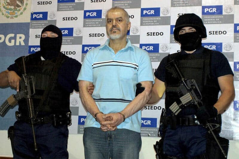 Arellano Félix at his arrest in Tijuana in 2008.