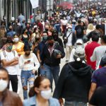 Mexico City on August 8, 2021: lots of masks, not so much social distancing