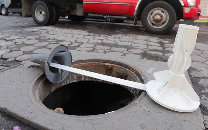 Missing manhole covers a danger in Puebla.