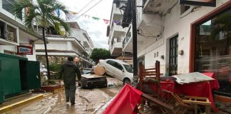 Hurricane damage in Puerto Vallarta.