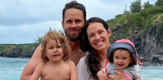 Coleman with his wife and two children