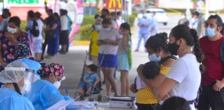 Covid testing stations were busy in Villahermosa, Tabasco,