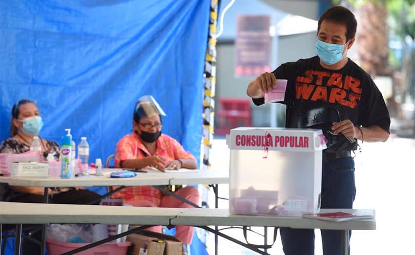 A man casts his ballot in Torreón, Coahuila, in Sunday's referendum.