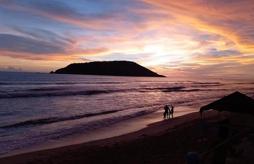 Sunset on beach in Mazatlan