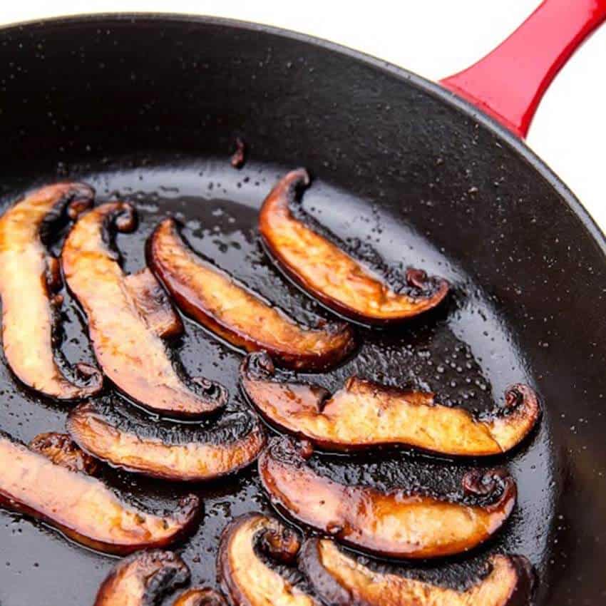 vegetarian bacon made with mushrooms