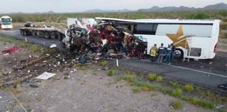 Thursday's accident scene in Sonora.