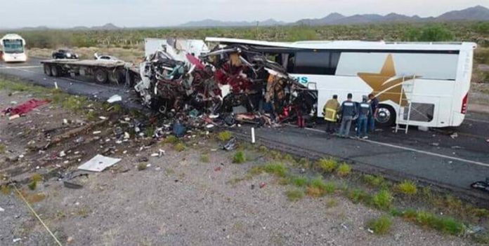 Thursday's accident scene in Sonora.