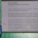 López Obrador reads his letter to reporters on Monday.