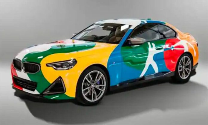 The 2 Series BMW painted by the artist Bosco.