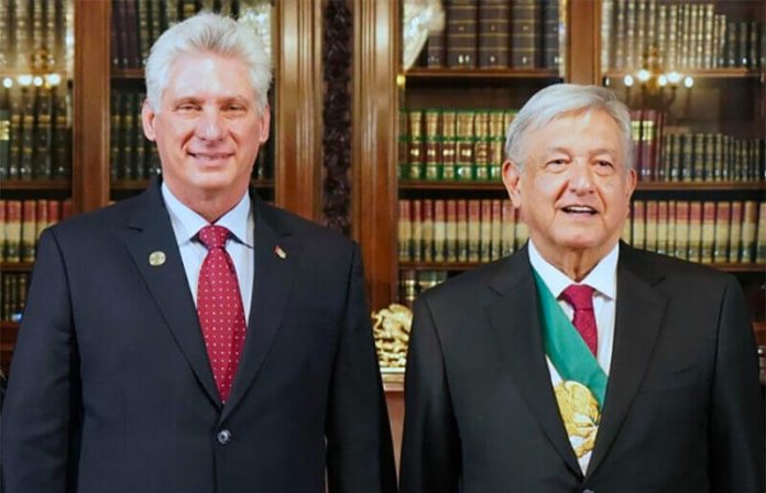 Miguel Díaz-Canel with President López Obrador