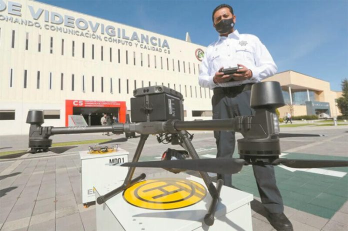 One of the drones used for crimefighting in México state.