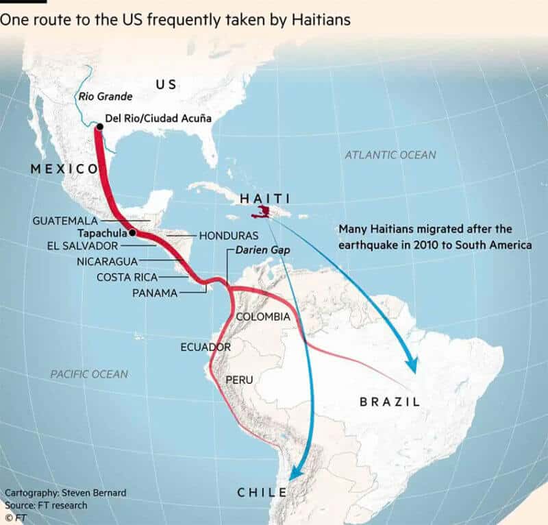 haitian migrants' route