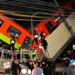 The collapsed section of Line 12 after the accident in May.