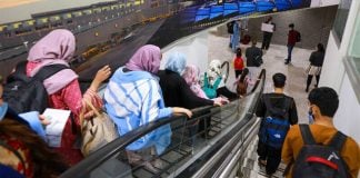 Afghans arrive Tuesday at the Mexico City airport.