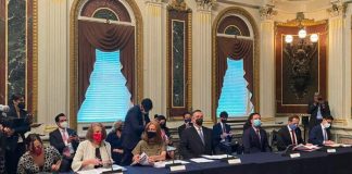 The Mexican delegation Thursday in Washington.