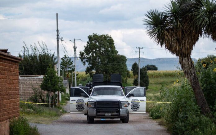 Authorities cordoned off the area near the clandestine grave in Zacatecas.