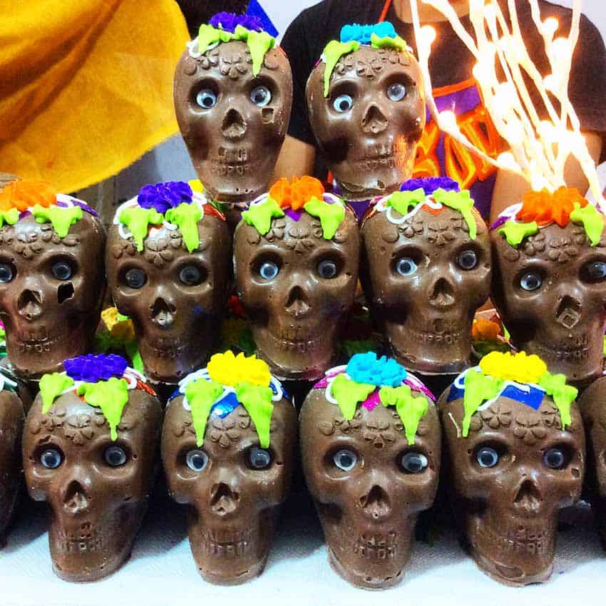 Chocolate candy skulls in Mexico City