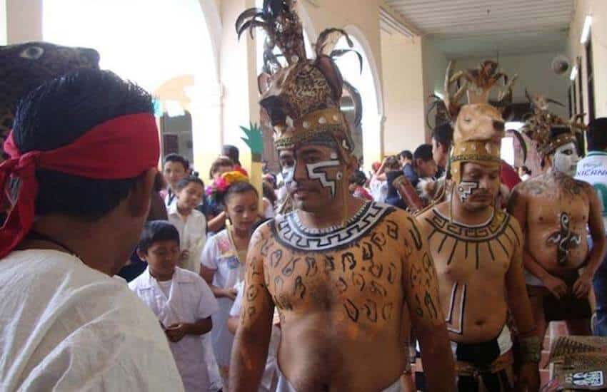 pelota maya players at school in Merida