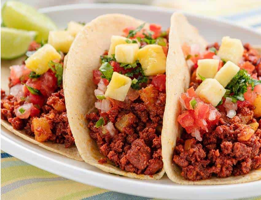 Tacos are a delicious option for serving homemade chorizo.