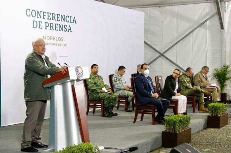 The president speaks from Morelos during his Friday morning press conference.