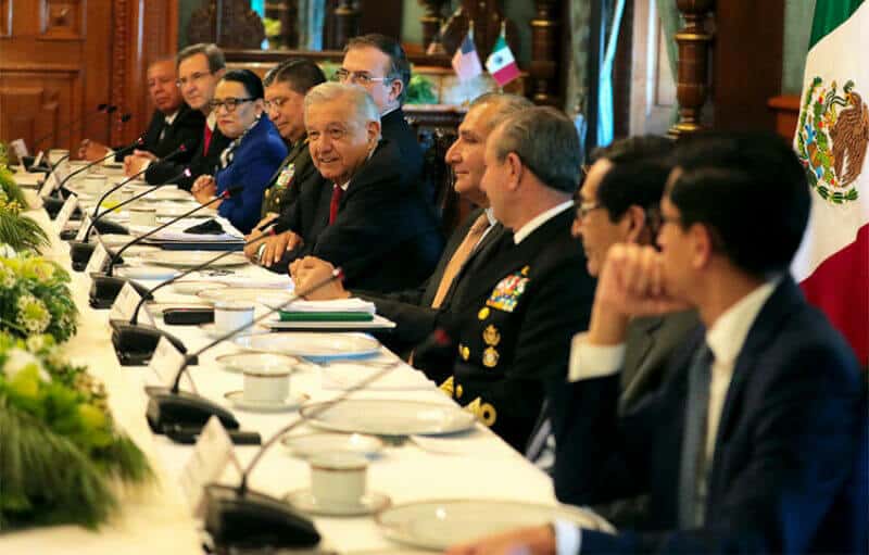 The Mexican delegation during Friday's breakfast with officials from the US.