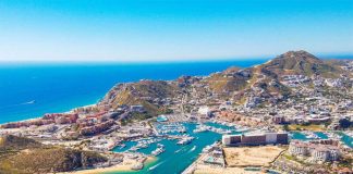 An aerial view of Cabo San Lucas.