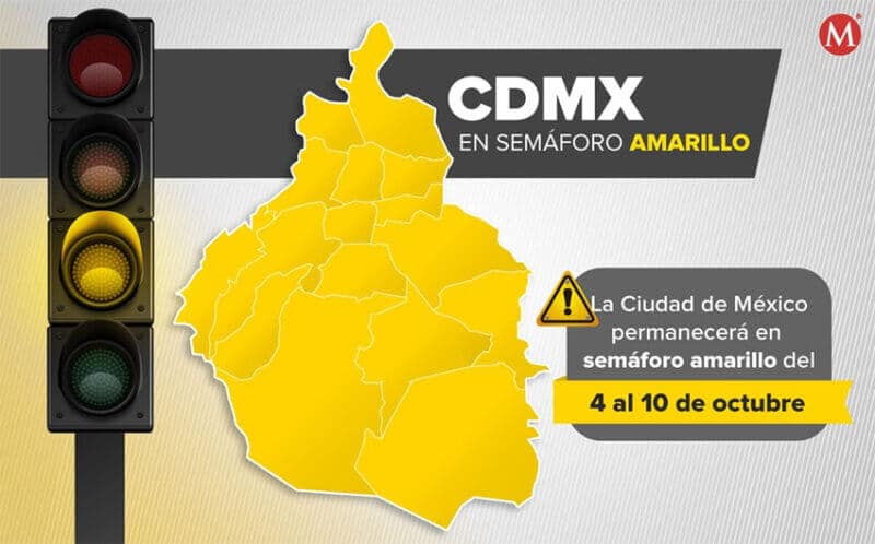 Mexico City will remain medium-risk yellow on the stoplight risk map for at least two weeks.