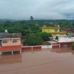 Flooding Wednesday near Escuinapa, Sinaloa
