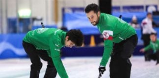 Mexican curlers compete at a competition in Finland in 2020.