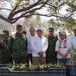President López Obrador visits a Sembrando Vida project nursery.
