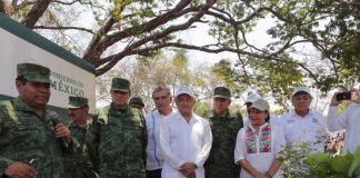 President López Obrador visits a Sembrando Vida project nursery.