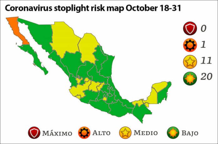 The new coronavirus map takes effect on Monday.