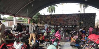 migrant caravan in Matias Romero, Oaxaca