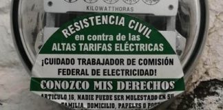 Civil resistance sign against Federal Electricity Commission
