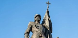 Hernan Cortes statue in Medellin, Spain