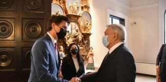 Justin Trudeau, AMLO at North American Leaders Conference at White House