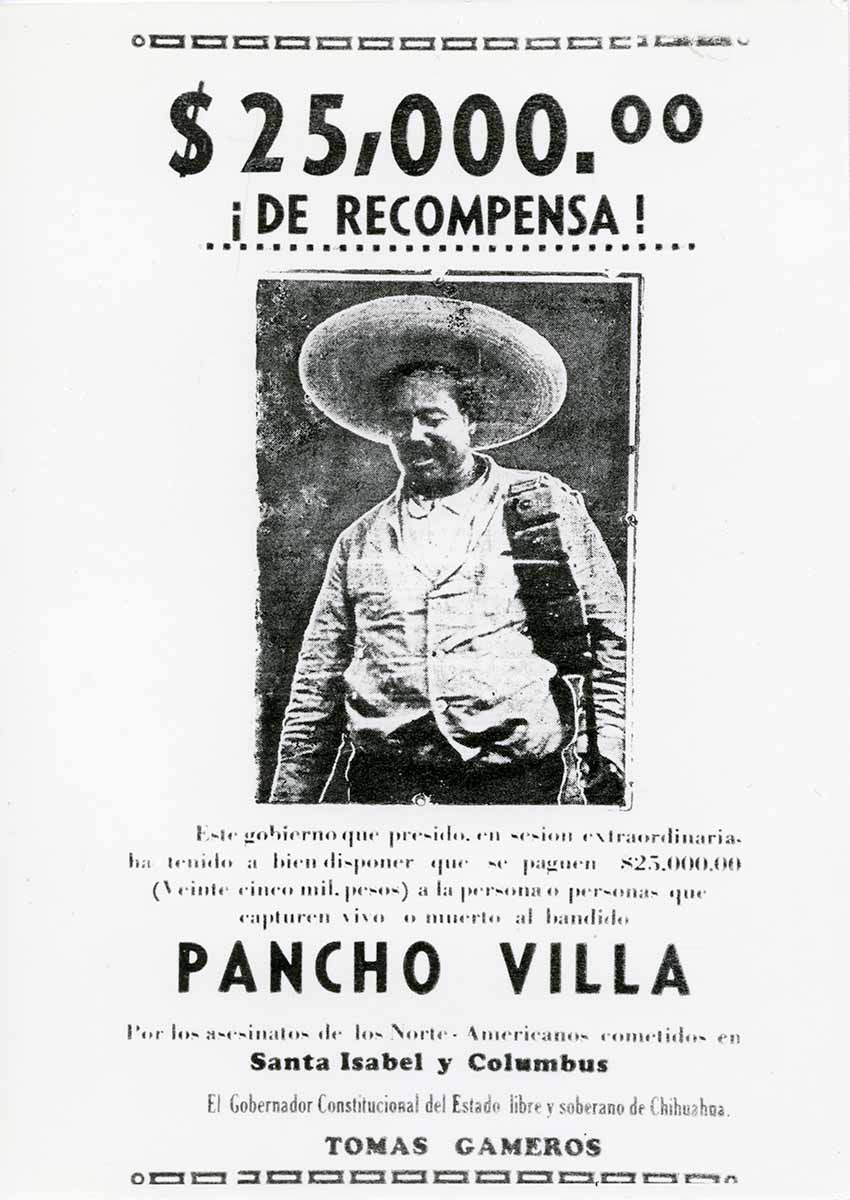 Pancho Villa wanted poster in Chihuahua