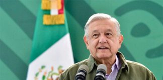 President López Obrador speaks at a recent press conference.
