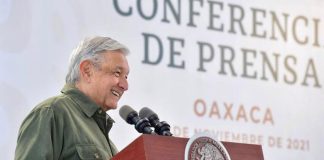 The president spoke from Oaxaca on Monday.
