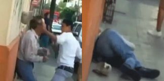 The youth hit the man three times on a sidewalk in Guadalajara.