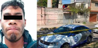 The suspect and the Puebla crime scene.