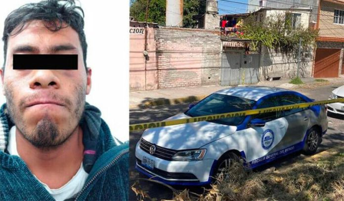 The suspect and the Puebla crime scene.
