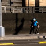 Despite the decline in cases, many pedestrians and drivers are still faithfully masking up.