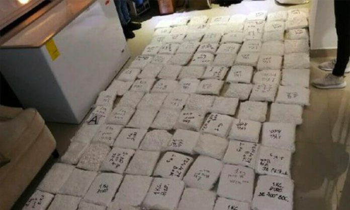 Fentanyl seized at a laboratory in Sinaloa.
