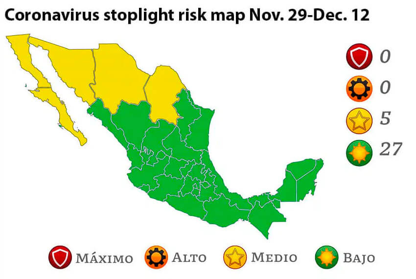Northern states have turned yellow on the new coronavirus map.