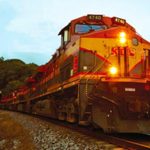 A Kansas City Southern train in Michoacán.