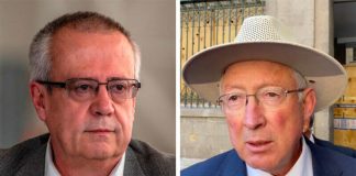 Ex-minister Urzúa, left, and Ambassador Salazar