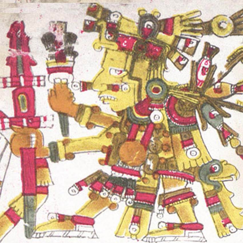 Aztec god Huitzilopochtli Borgia Codex