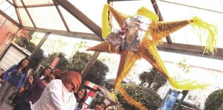 girls at posada in Mexico City